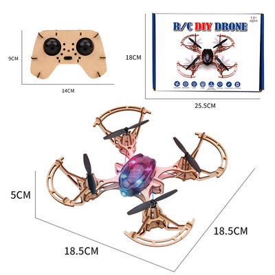 2.4g Απομακρυσμένο Ελεγχόμενο Quadcopter Set Bemay Toy Wooden Assemble Εκπαιδευτικό Rc Drone Kit