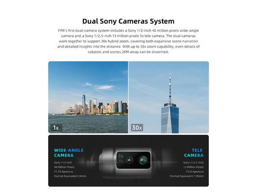 Fimi X8 Tele Professional 4k 60fps 3-άξονας Drone με κάμερα Gimbal με 37 λεπτά χρόνο πτήσης και 10 χλμ.