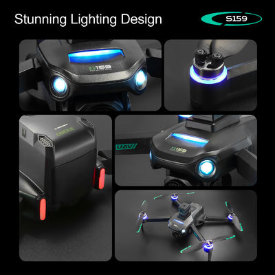 Πλαστικό S159 5g Wifi Fpv GPS Quadcopter Drone 4khd Δύο κάμερες 25 λεπτά Αντοχή Αποφυγή εμποδίων Led Μεγάλη οθόνη τηλεχειριστή Rc Drone