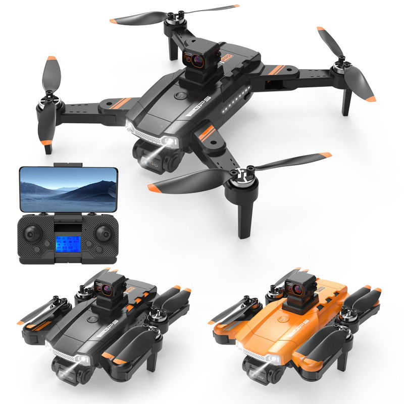 Καμερα HD και Αεροφωτογραφία HD Quadcopter τηλεχειριστήριο S1 Brushless Laser Αποφυγή εμποδίων Drone Μαύρο Πορτοκαλί